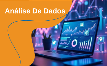 Ilustração de um painel de análise de dados, representando o curso de Análise de Dados.