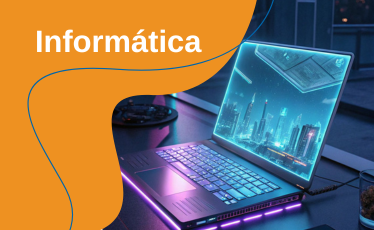 Ilustração de um monitor de computador, representando o curso de Informática e Tecnologia.
